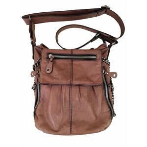 LOCKHEART LEATHER TOTE CROSSBODY WITH CHAINS - RARE!!